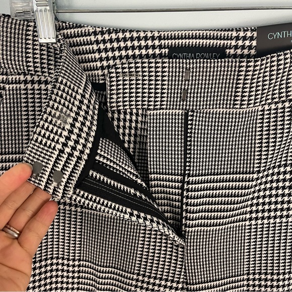 CYNTHIA ROWLEY Houndstooth High Rise Straight Leg Trouser Pants 8, 12 - Picture 9 of 16